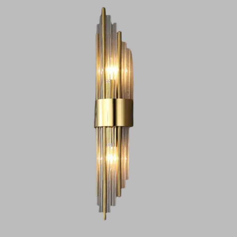 Applique murale innovante en cristal – Éclairage intérieur élégant aux accents dorés