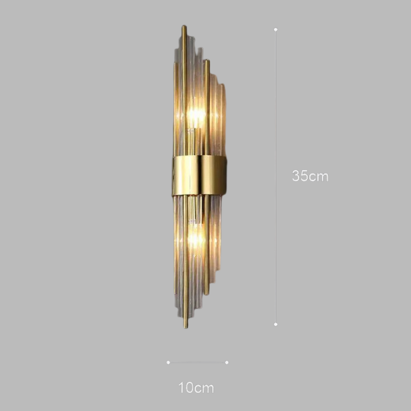 Applique murale innovante en cristal – Éclairage intérieur élégant aux accents dorés