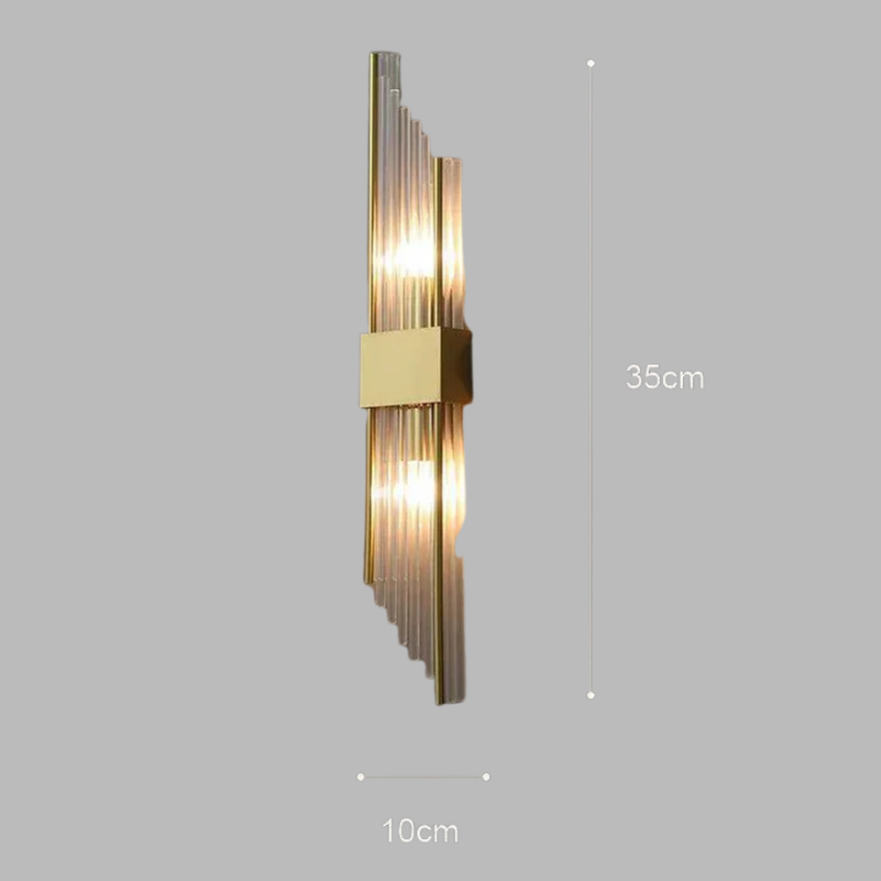 Applique murale innovante en cristal – Éclairage intérieur élégant aux accents dorés