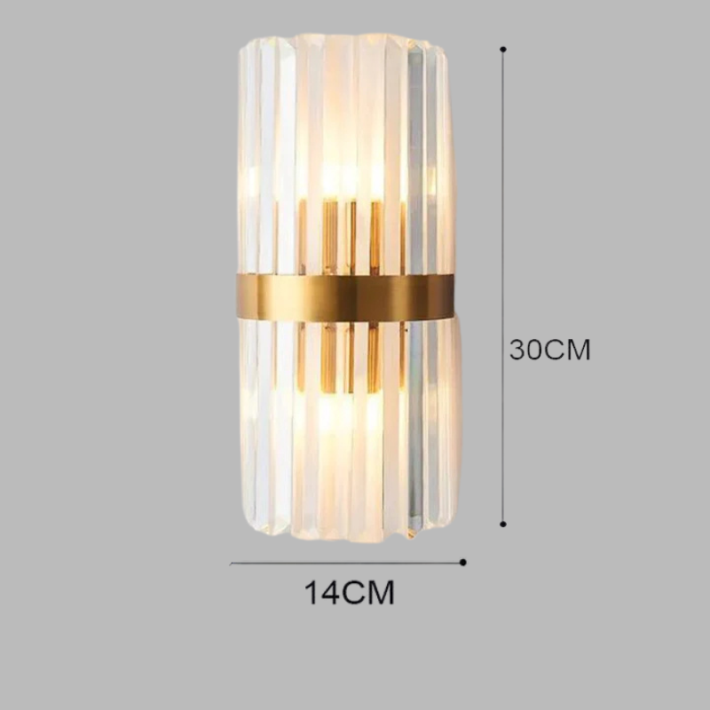 Applique murale innovante en cristal – Éclairage intérieur élégant aux accents dorés