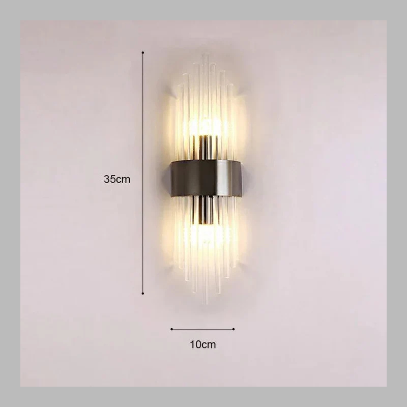Applique murale innovante en cristal – Éclairage intérieur élégant aux accents dorés
