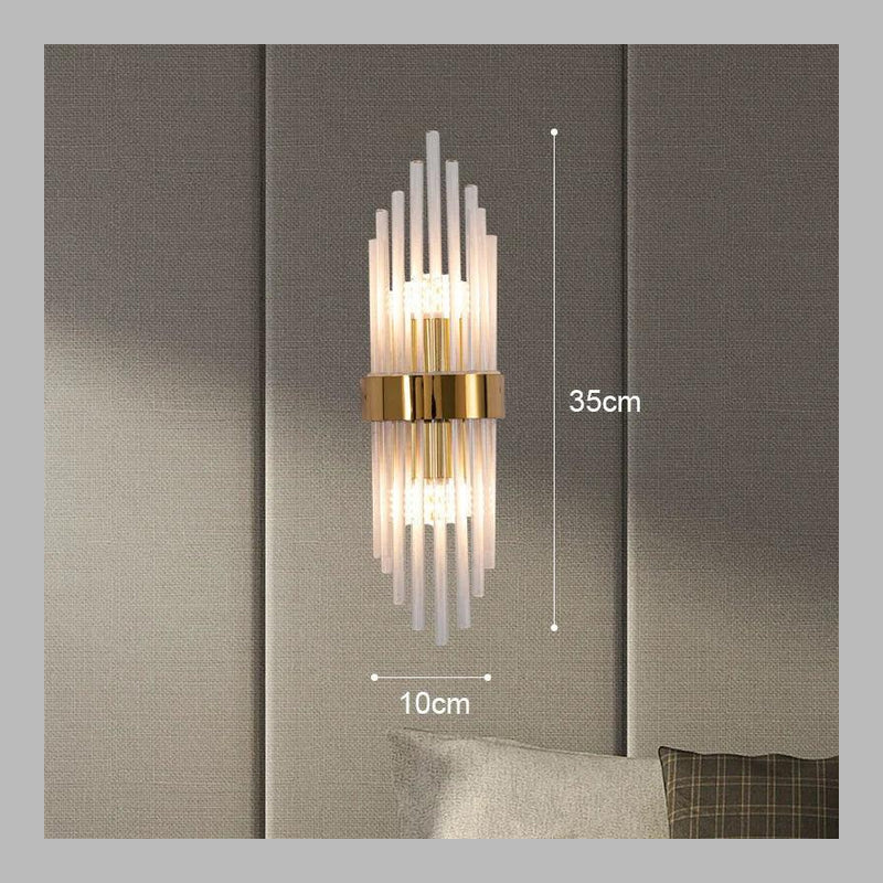 Applique murale innovante en cristal – Éclairage intérieur élégant aux accents dorés