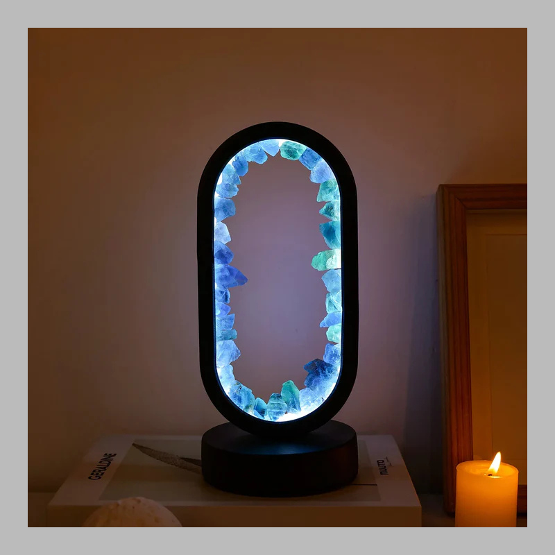 Lampe en cristal d'améthyste naturelle – Lumière apaisante
