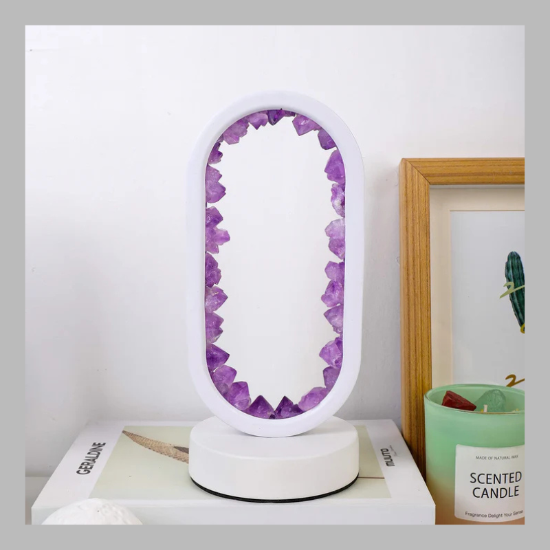 Lampe en cristal d'améthyste naturelle – Lumière apaisante