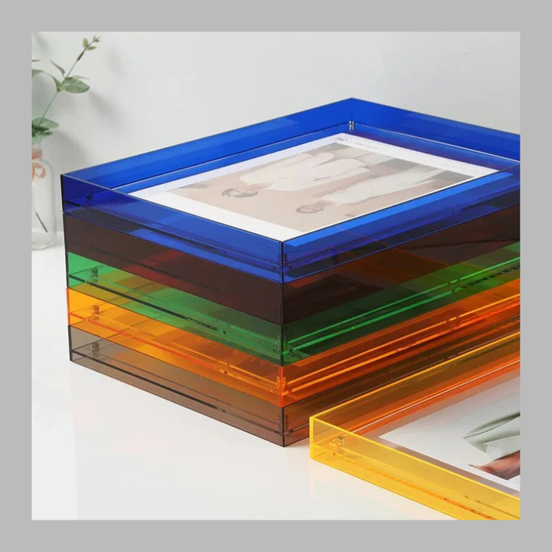 Cadre photo en acrylique transparent coloré – Présentoir décoratif moderne
