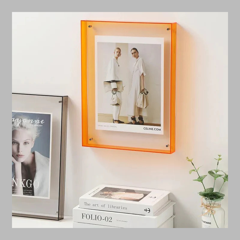 Cadre photo en acrylique transparent coloré – Présentoir décoratif moderne