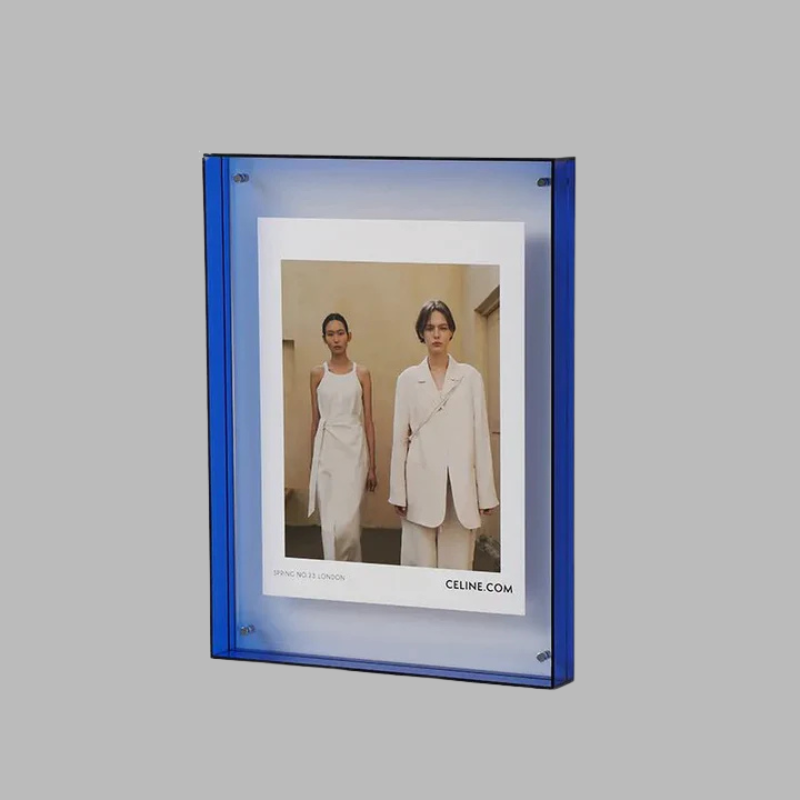 Cadre photo en acrylique transparent coloré – Présentoir décoratif moderne