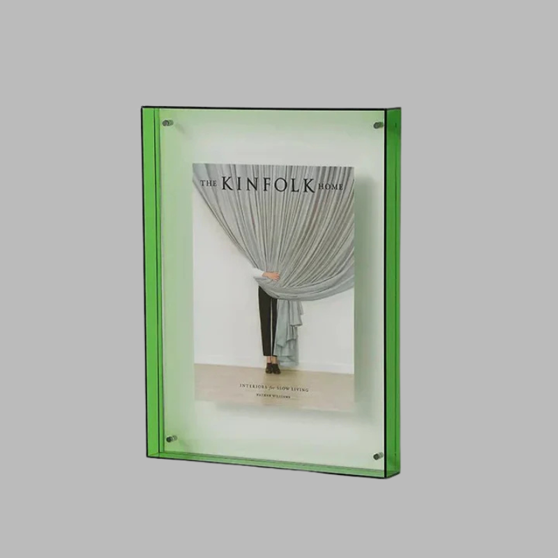 Cadre photo en acrylique transparent coloré – Présentoir décoratif moderne
