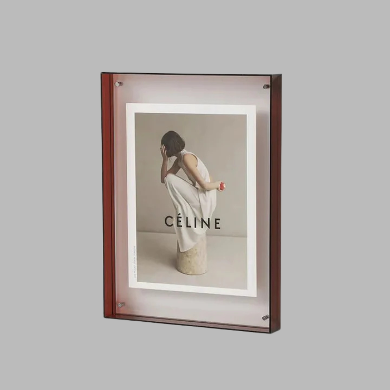 Cadre photo en acrylique transparent coloré – Présentoir décoratif moderne