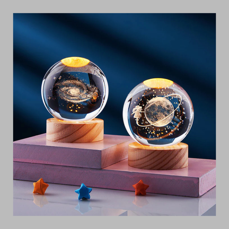 Lampe boule de cristal créative 3D – Éclairage d'ambiance moderne