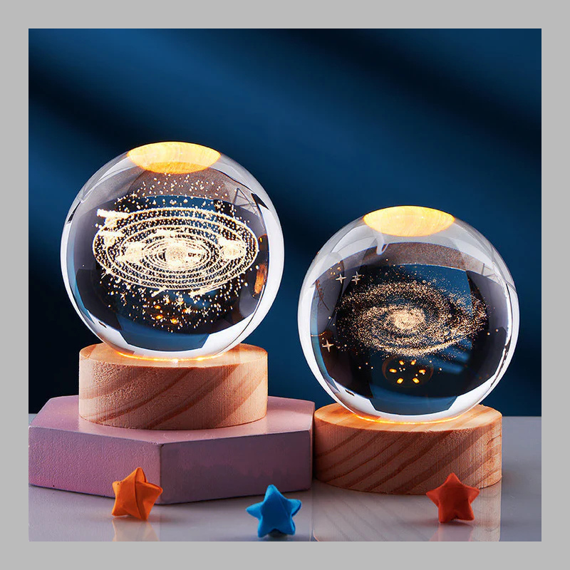 Lampe boule de cristal créative 3D – Éclairage d'ambiance moderne