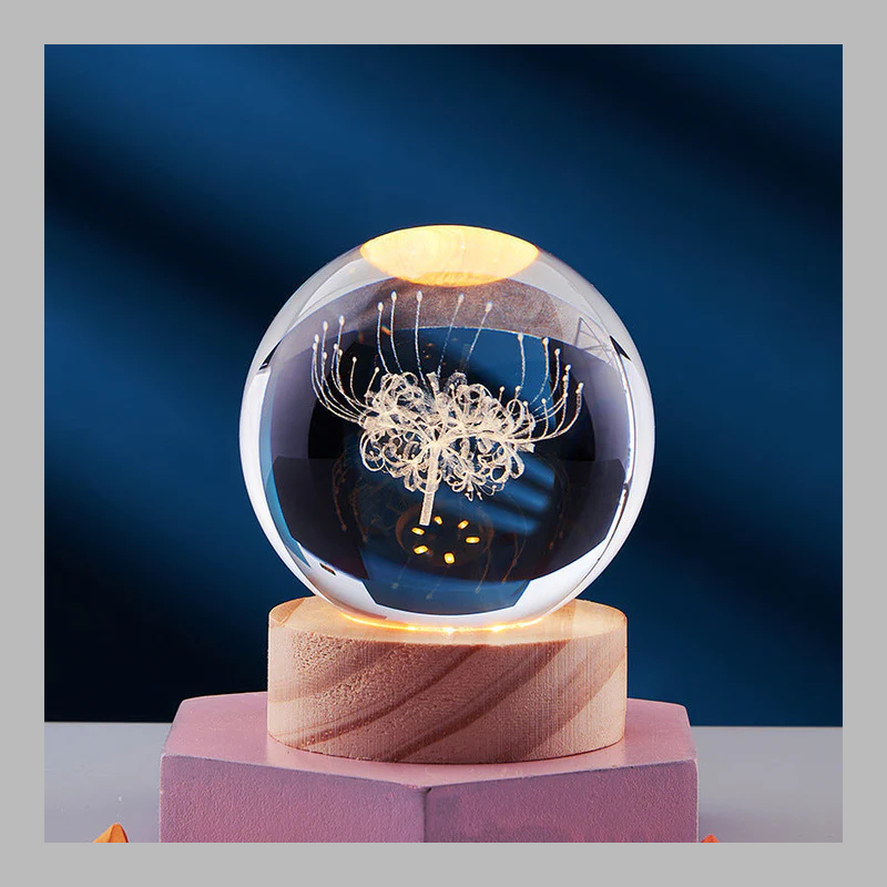 Lampe boule de cristal créative 3D – Éclairage d'ambiance moderne