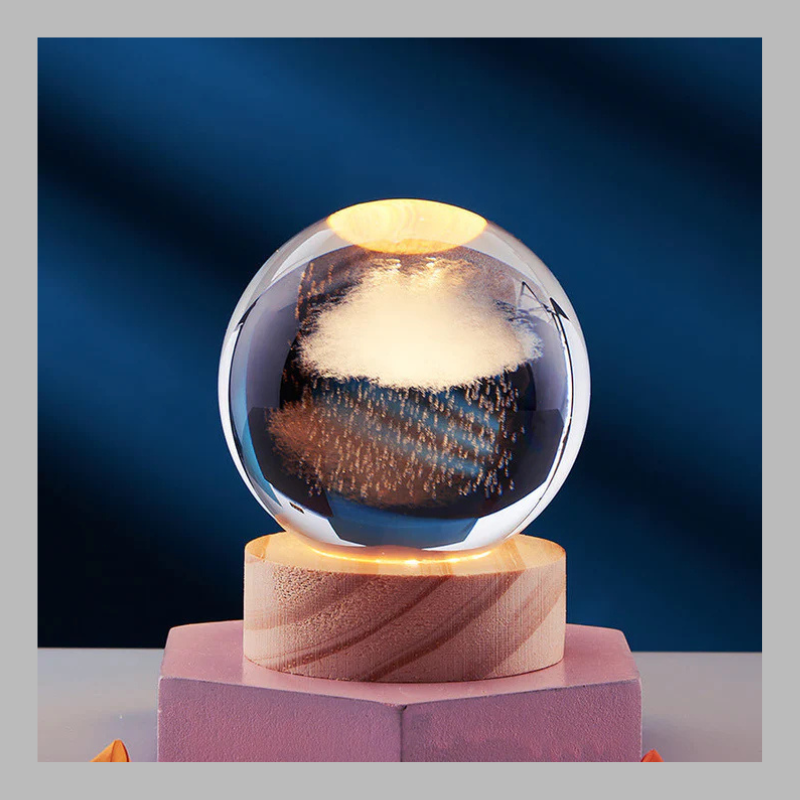 Lampe boule de cristal créative 3D – Éclairage d'ambiance moderne