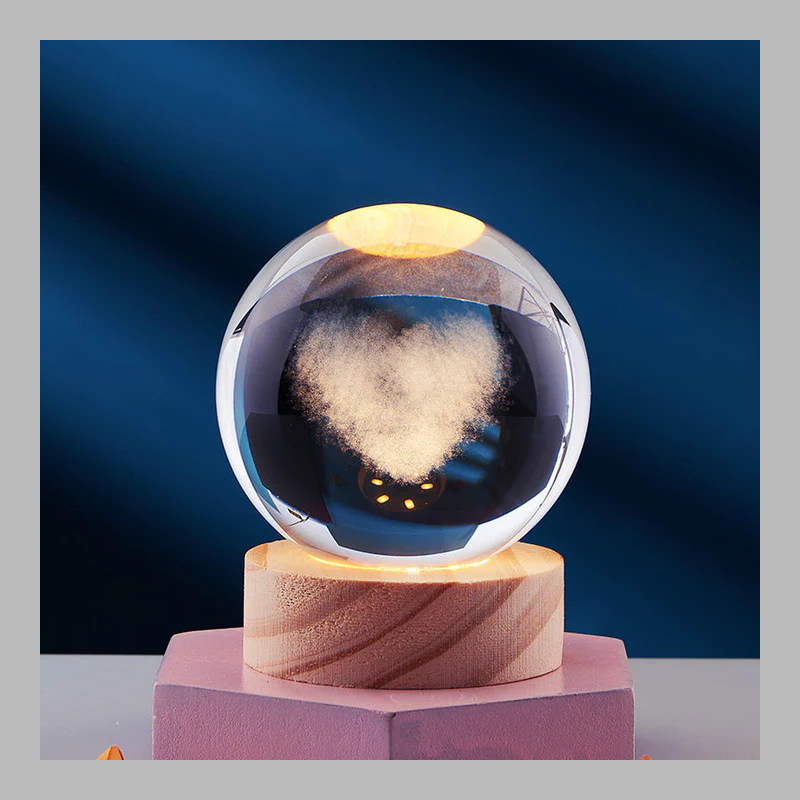 Lampe boule de cristal créative 3D – Éclairage d'ambiance moderne