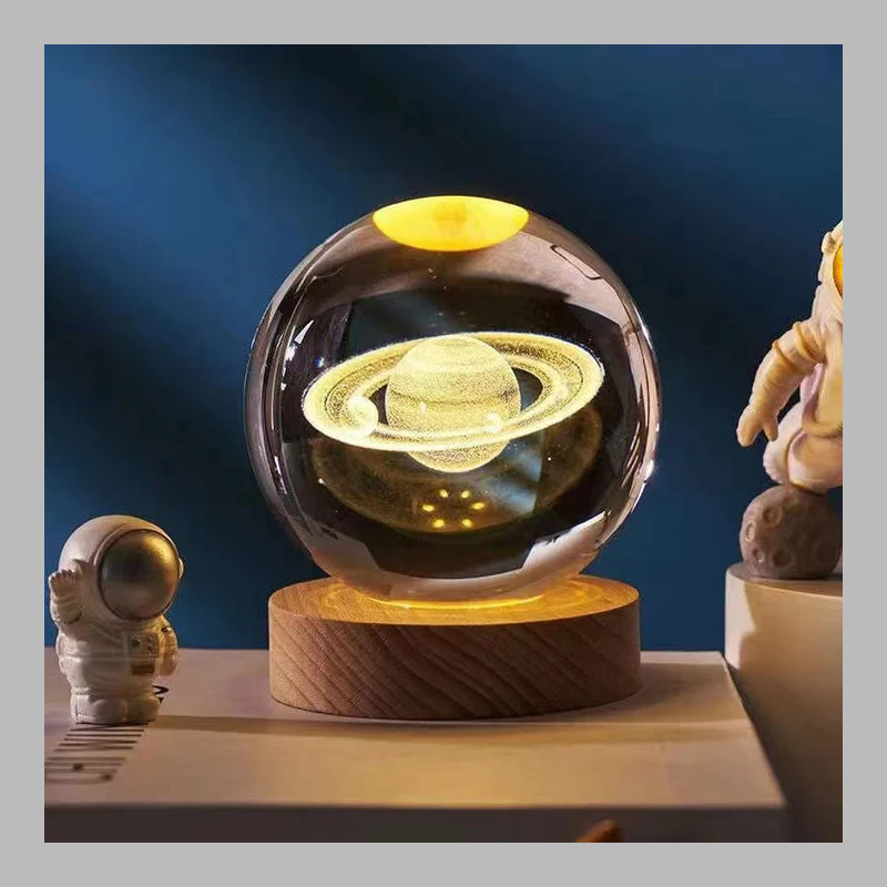 Lampe boule de cristal créative 3D – Éclairage d'ambiance moderne