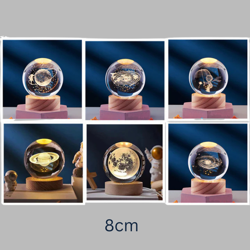 Lampe boule de cristal créative 3D – Éclairage d'ambiance moderne