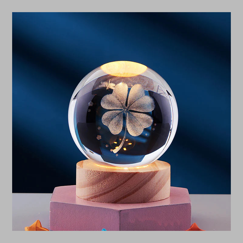 Lampe boule de cristal créative 3D – Éclairage d'ambiance moderne