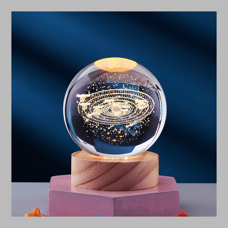Lampe boule de cristal créative 3D – Éclairage d'ambiance moderne