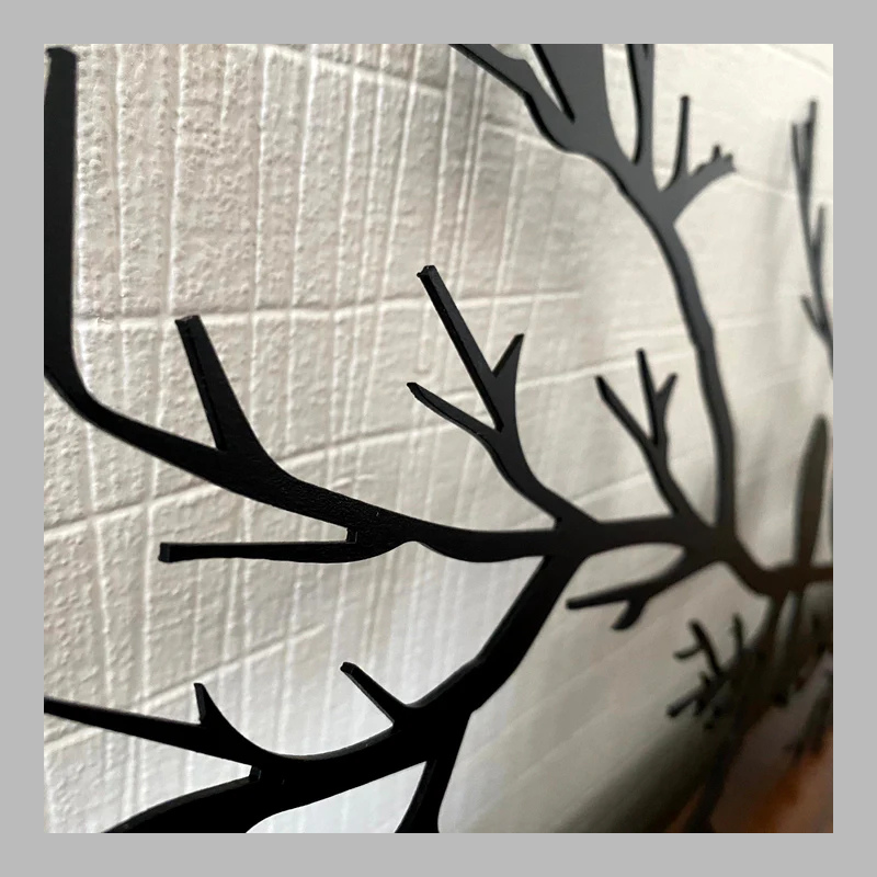 Décoration murale élégante en métal représentant une branche d'oiseau – Décoration d'intérieur moderne inspirée de la nature