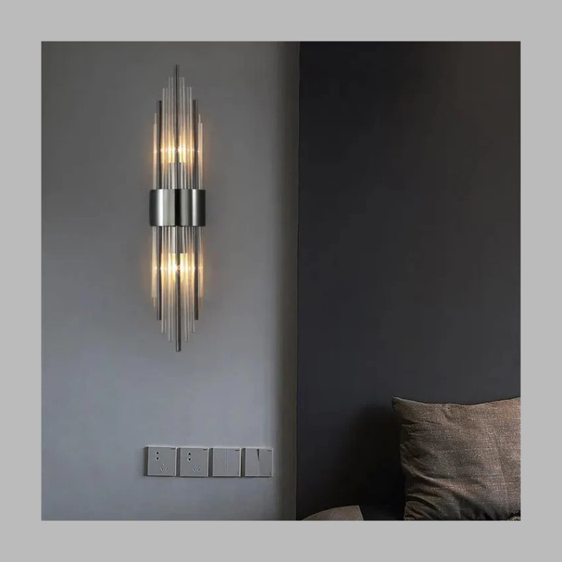 Applique murale innovante en cristal – Éclairage intérieur élégant aux accents dorés