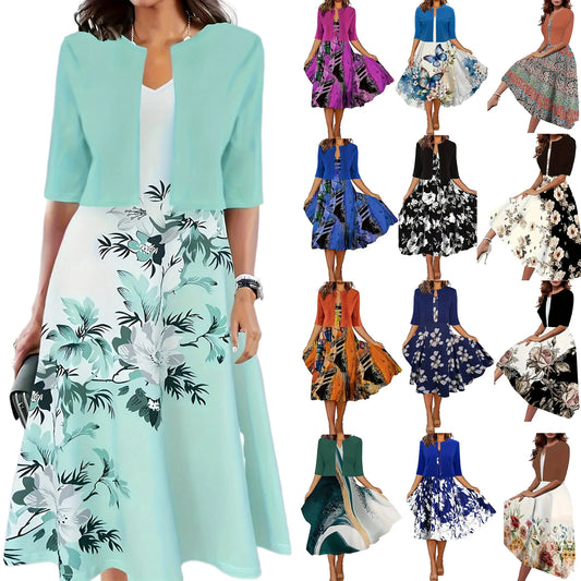Cathy - Robe élégante sans manches avec blazer léger assorti
