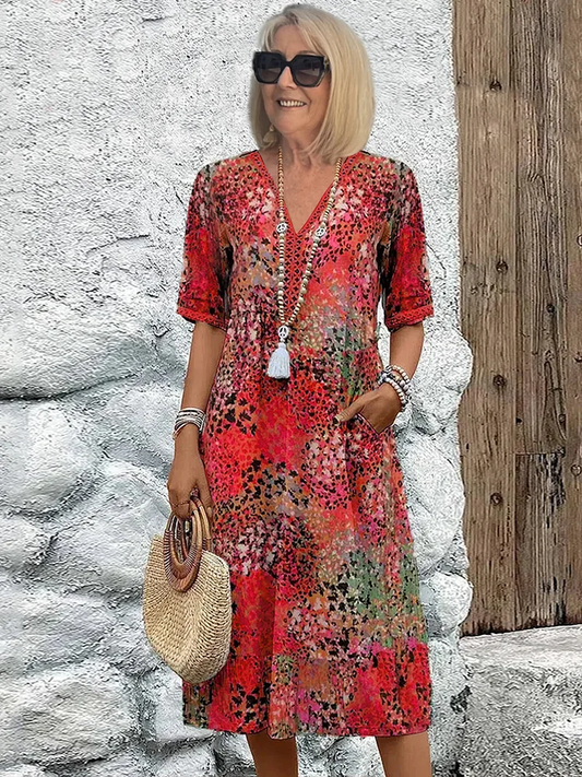 Farrah - Robe femme à col en V souple